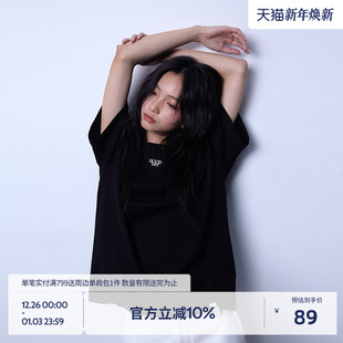 亲肤百搭黑色上衣女情侣装 BEASTER纯棉刺绣T恤男25年夏季 新款