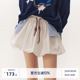BEASTER蓬松花苞裙女白色百搭半身短裙子夏新 啄木鸟伍迪联名