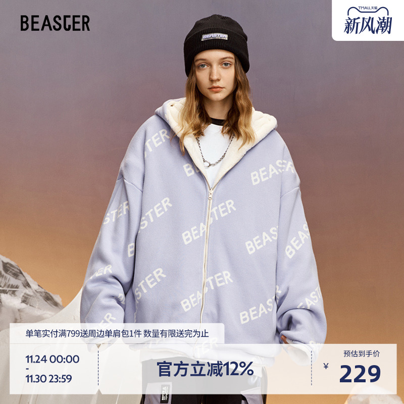 BEASTER两面穿仿羊羔毛外套
