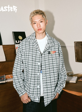 【商场同款】BEASTER小香风粗花呢外套刺绣logo宽松衬衫版型上衣