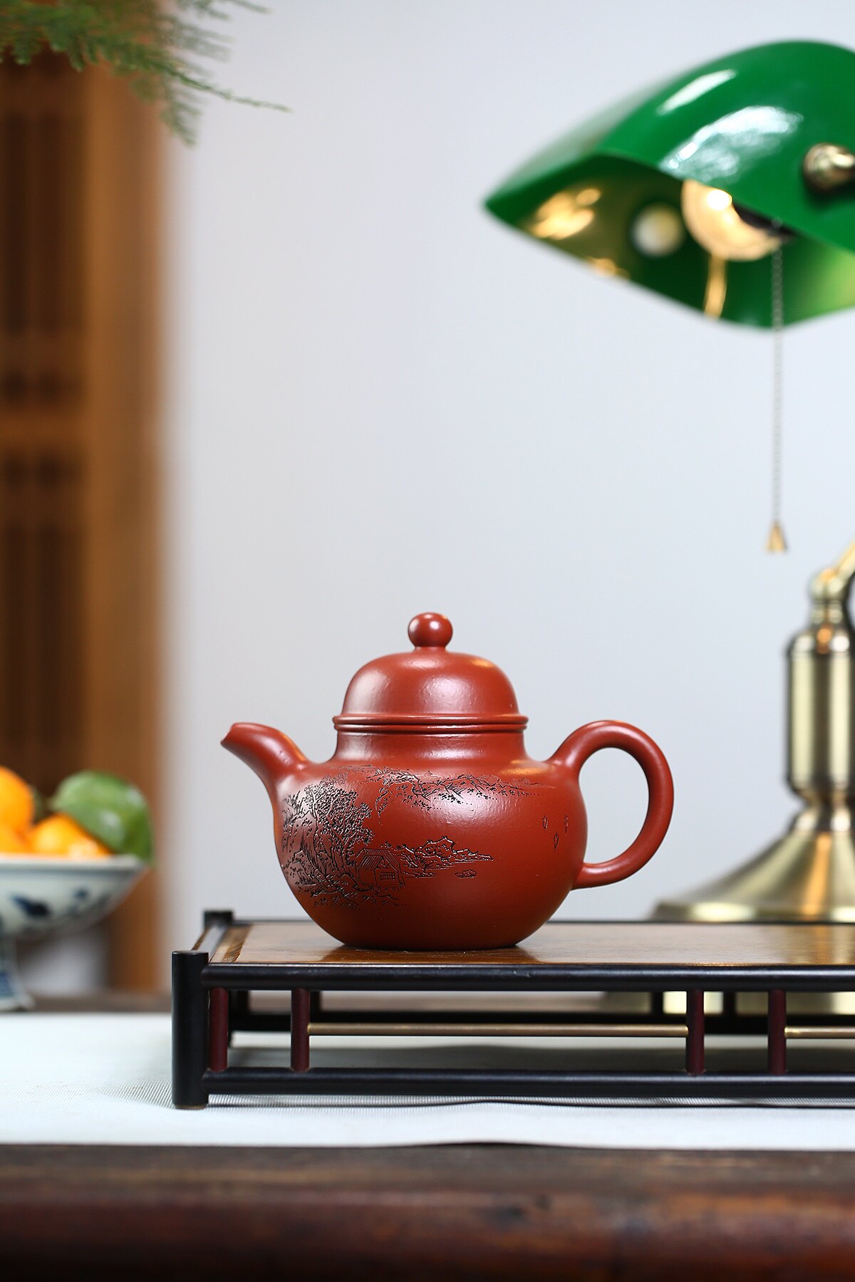 宜兴紫砂纯半手工家藏原矿粗砂大红袍泡功夫茶具掇球壶煮茶壶炉围