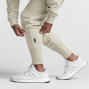 子弹力百搭休闲束脚潮牌健身长裤 男训练跑步小脚卫裤 棉 运动裤 美式