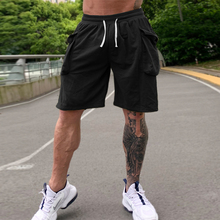 棉 子休闲弹力书包系带五分裤 肌肉健身兄弟短裤 男子训练跑步运动裤