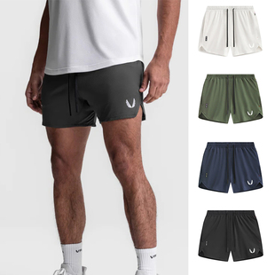 快干男休闲夜跑步四分裤 速干弹力健身器械训练裤 运动短裤 ASRV美式