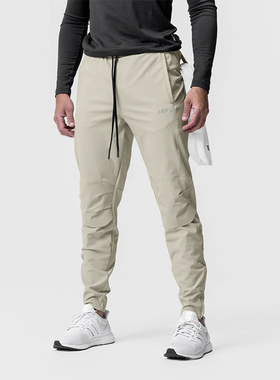 夏季美式运动裤男士修身户外休闲跑步速干长裤训练小脚束口卫裤子