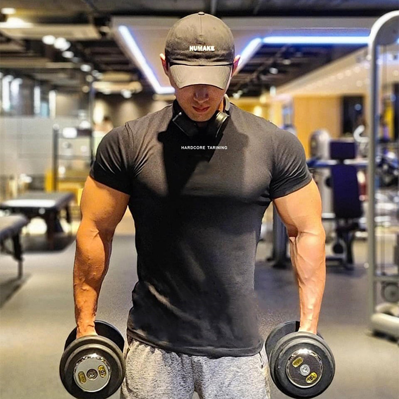 肌肉健身紧身衣t恤健身服短袖运动跑步男士圆领速干上衣兄弟撸铁