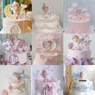 网红天使贝拉安妮蛋糕装饰摆件小公主仙女芭蕾舞女孩舞蹈家插件