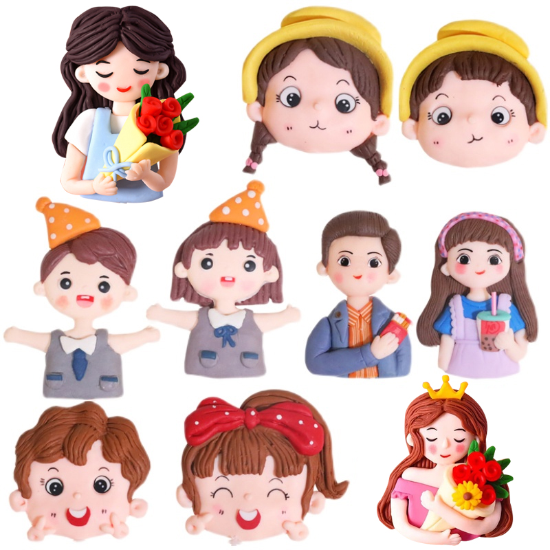 毕业季儿童节软陶女孩蛋糕装饰
