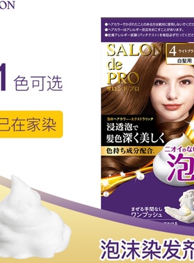 日本塔丽雅Dariya Salon de Pro纯植物遮白发泡沫染发剂亚麻黑茶