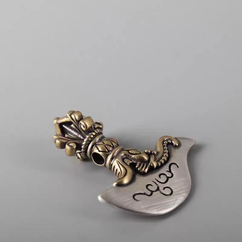 复古手工金刚钺刀背云挂件文玩配件diy金刚星月菩提手串配饰