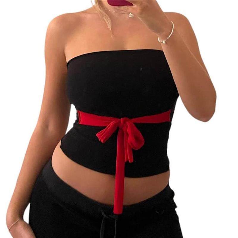 Sexy Spicy Girl Striped Bra Vest Women Summer