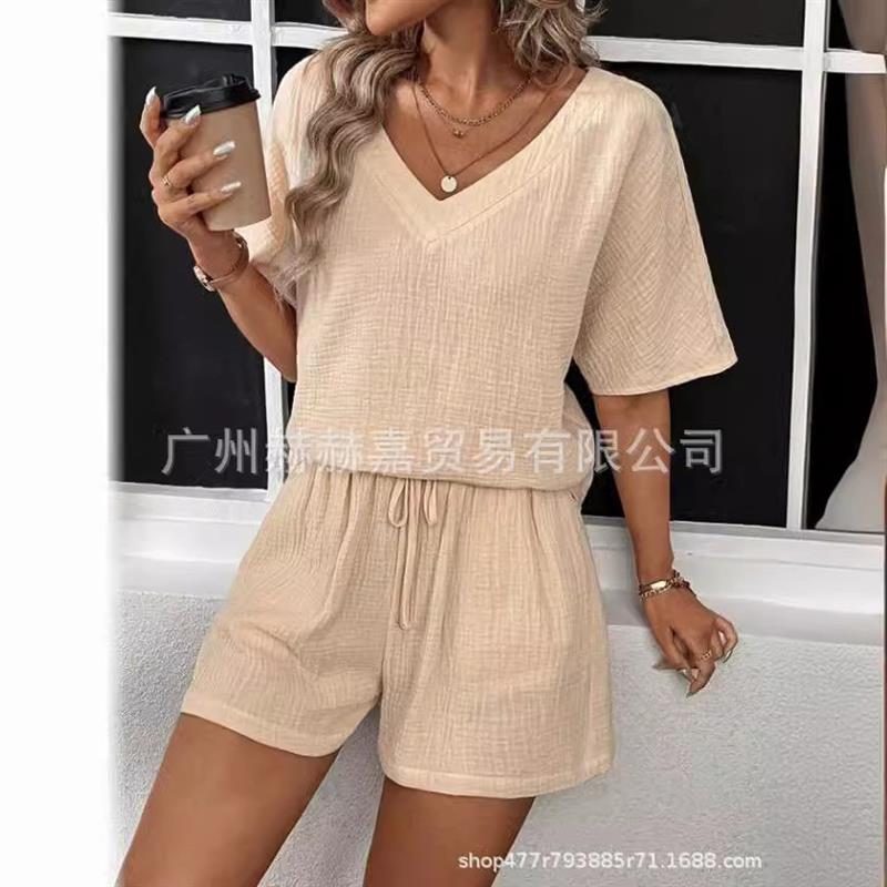 2024 Womens Short sleeved Shorts Set Two Piece Set