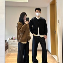 MDAG美式复古假两件休闲针织衫开衫毛衣宽松简约秋冬百搭情侣款