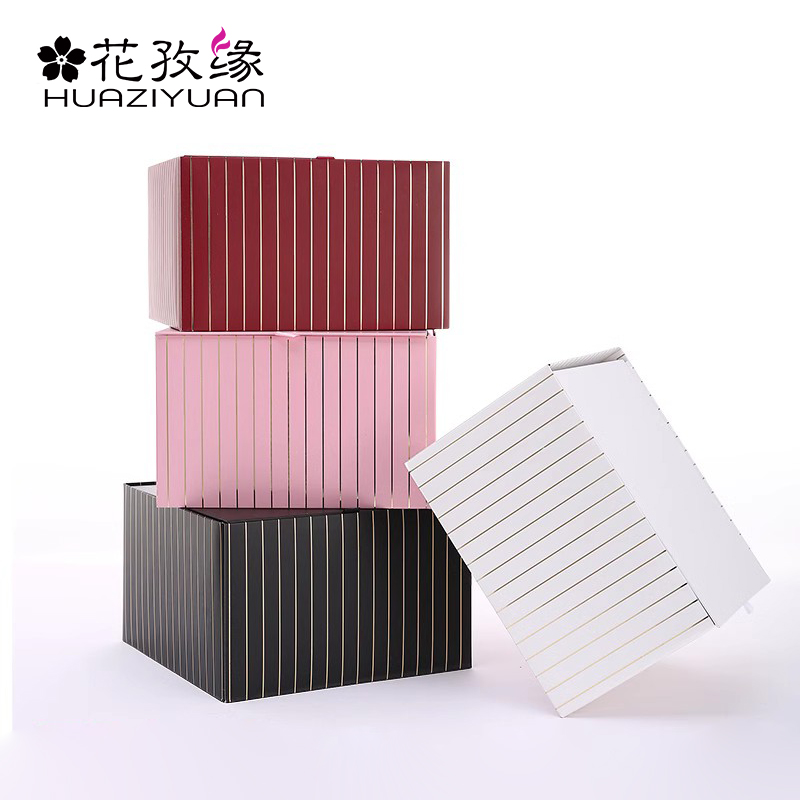 鲜花礼盒正方形伴娘手礼盒包邮