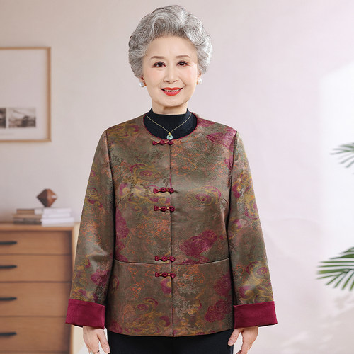 中老年妈妈装立领盘扣唐装外套