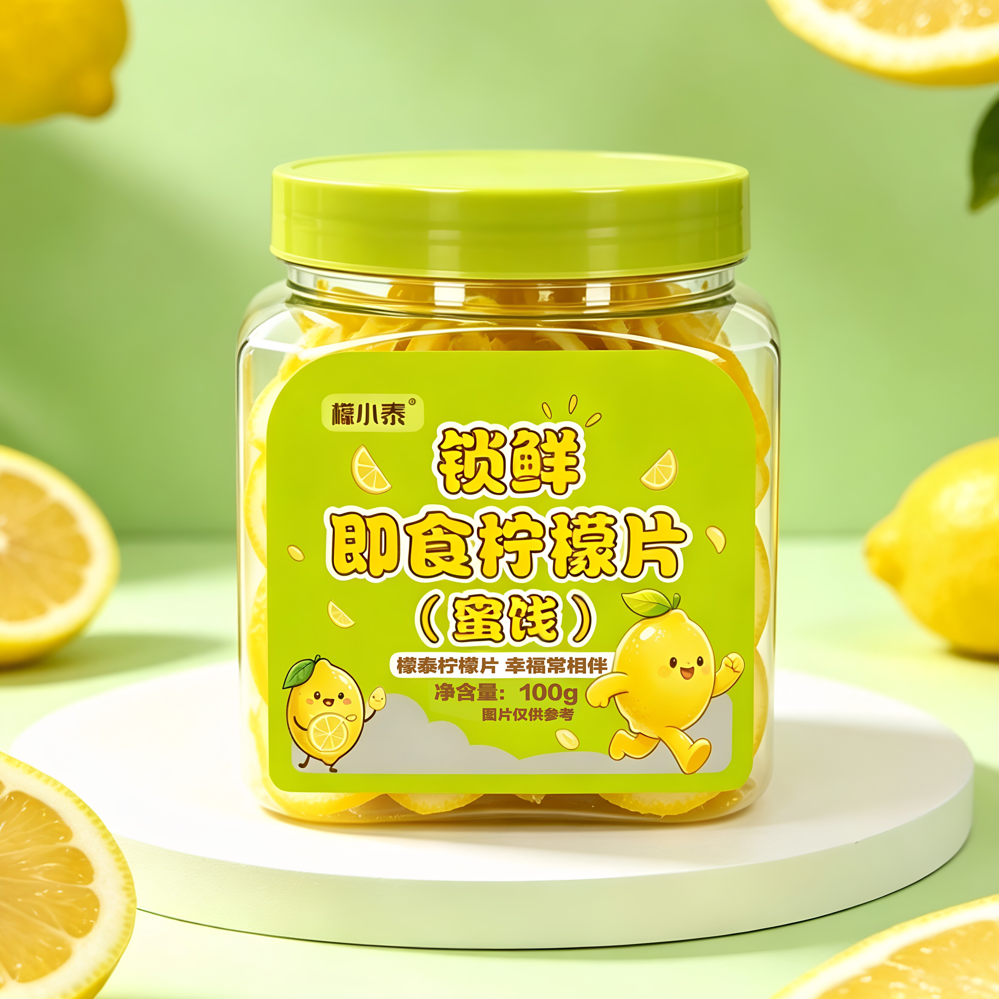 檬小泰锁鲜即食柠檬片 100g 罐装 蜂蜜蜜制 泡水嚼食维 C 满满