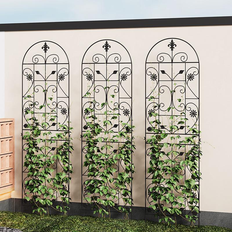 铁线莲花架拆装式花园栅栏月季铁艺架子户外庭院植物地插爬藤花架