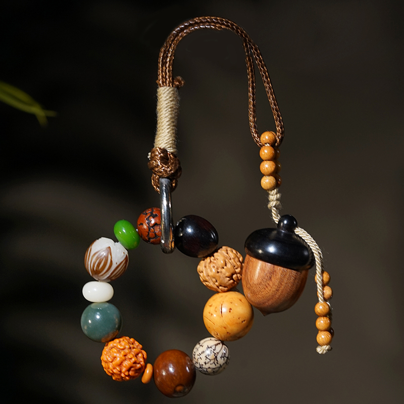 多宝菩提子手捻挂件文玩挂饰手机链包包挂吊坠DIY橡果配饰珠串