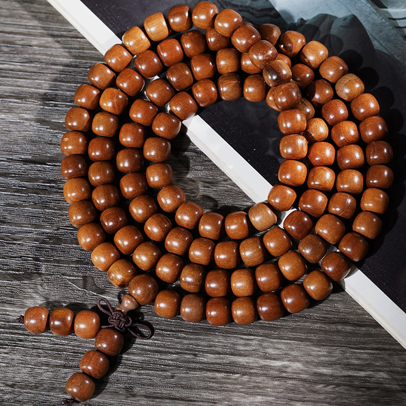 枣木老型珠手链108颗佛珠手串念珠小众木作多圈木串把玩盘玩手饰