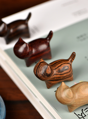 玄同檀木桌面猫咪七夕节摆件陶瓷傲娇小猫创意女生治愈系猫礼