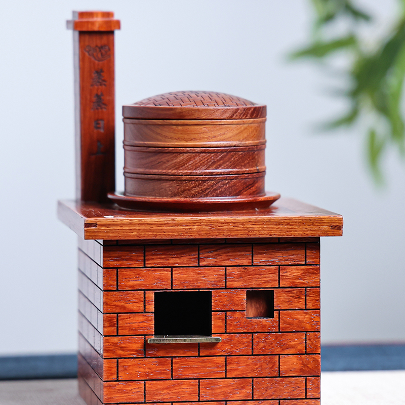 蒸蒸日上缅甸灶台木雕寓意黄花梨