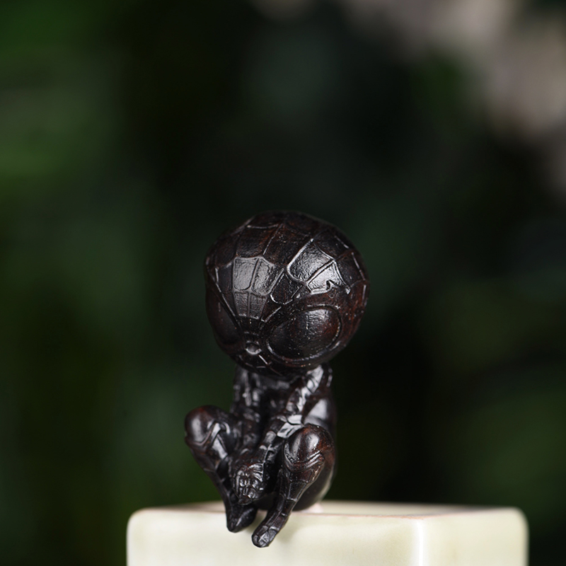 玄同紫光檀蜘蛛人黑檀木雕工艺小件手把件摆件装饰文玩把玩盘玩