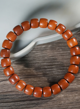 精工枣木直切珠文玩手串绕指柔佛珠木串念珠男女款手饰把玩