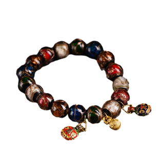 玄同雍古法香灰琉璃手串五色十全十美多宝同款文玩佛珠链男女款