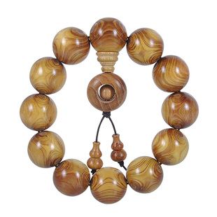 玄同黄金柚金丝柚楠木对眼鬼眼黄花梨鬼脸男女手串佛珠手链款精工