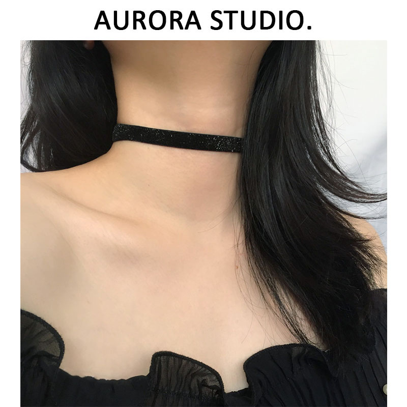 原创弹力chocker闪亮bling锁骨链