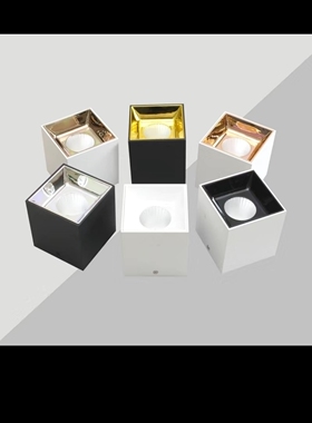LED方形明装筒灯家用办公室酒店客厅走廊过道四方形聚光吸顶射灯