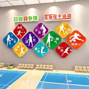 羽毛球馆墙面装饰挂画体育运动训练俱乐部培训机构文化背景海报贴