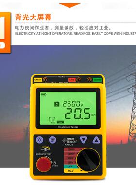 （SMASmartSenSR SENOR）AR1233高压兆欧表测试250T0电缆绝缘电阻