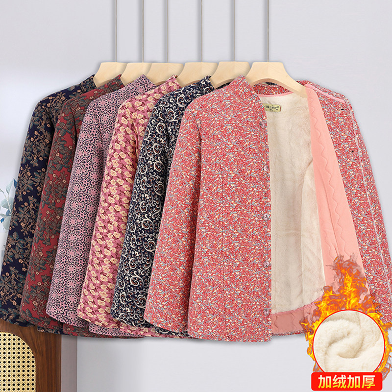 妈妈加厚保暖棉服贴片棉衣