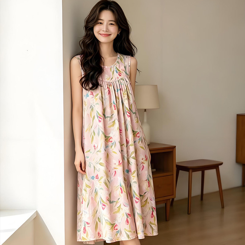 女士夏季薄款睡裙家居裙子图片