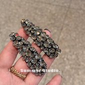 轻奢感华丽满钻发夹 水滴夹 前额侧边刘海碎发夹掰掰夹发饰女