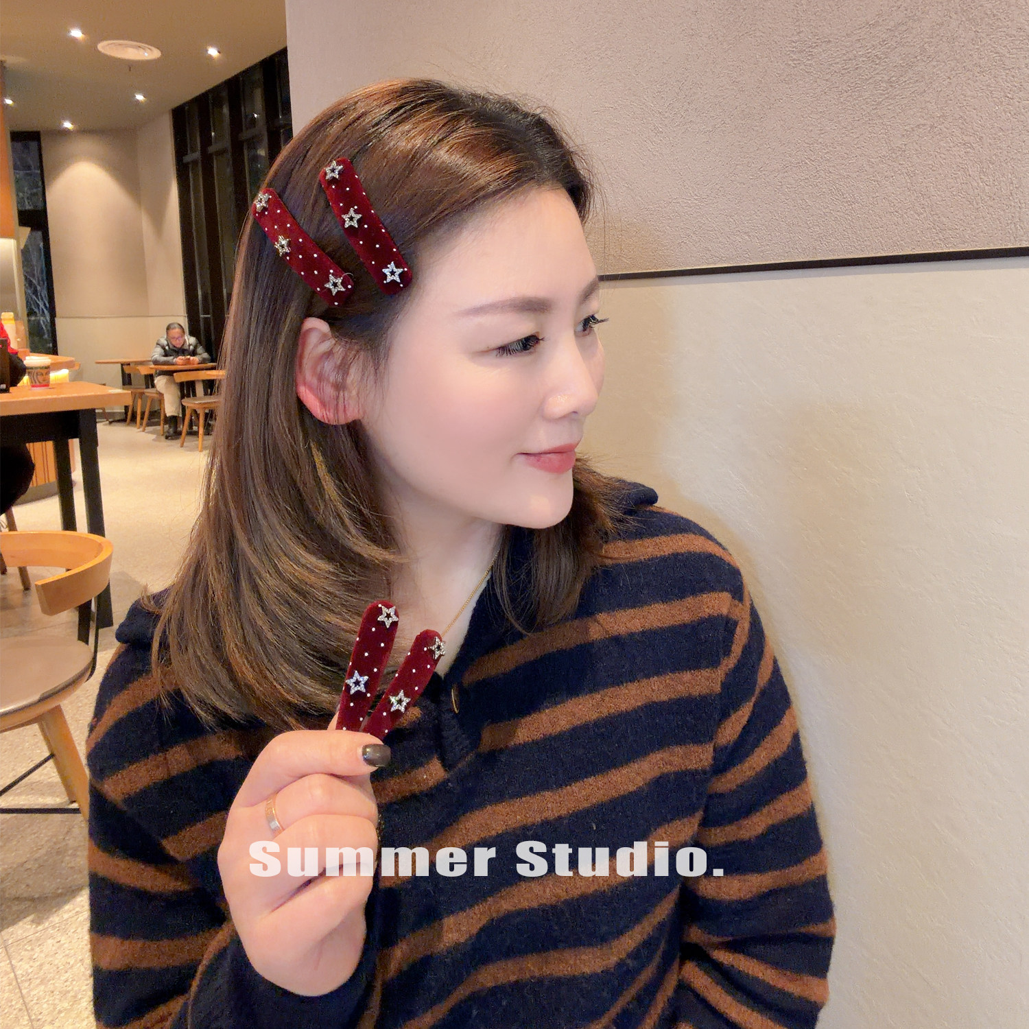 丝绒波点星星掰掰夹bb夹~小众复古设计感刘海夹侧边夹发夹发卡,饰品/流行首饰/时尚饰品新,发饰,淘宝优惠券,粉丝福利购,淘宝优惠卷