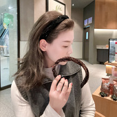 带防滑齿 毛绒亮片麻花少女发箍ins网红有齿发卡简约百搭头箍发饰