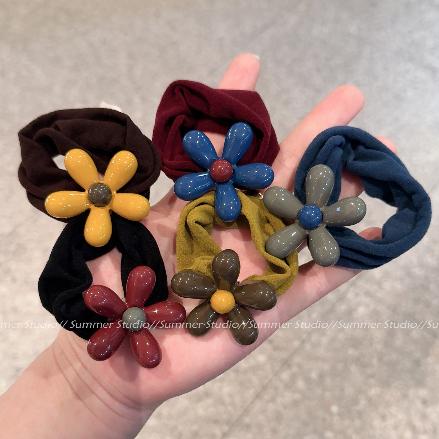 韩国头绳女扎头发橡皮筋2025加宽花朵发圈女生高弹力耐用头绳发饰