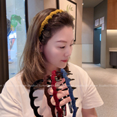 细款 齿梳防滑高颅顶头箍 敷面膜洗脸发箍 发箍 复古丝绒压发发卡