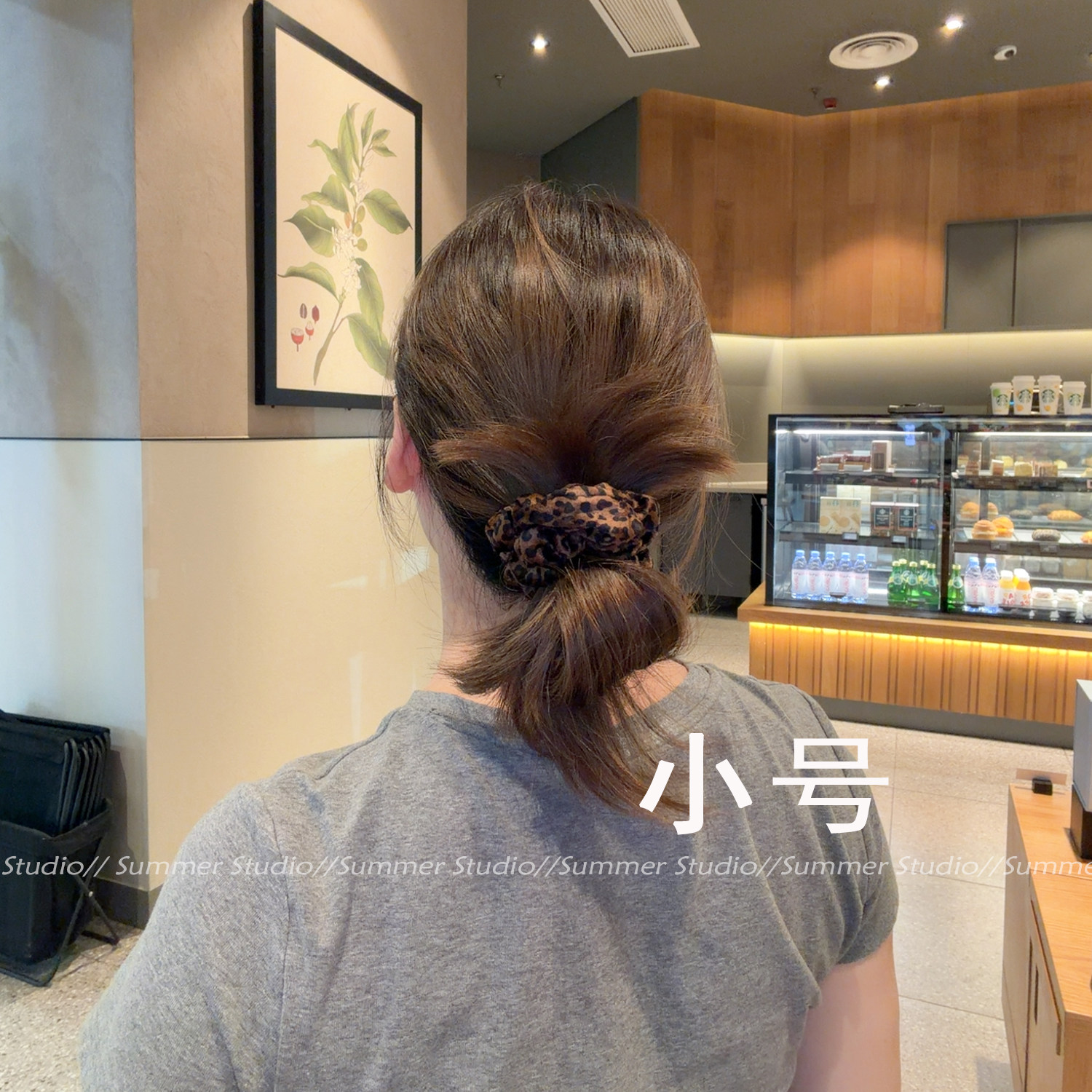 气质复古百搭丝绒豹纹发圈