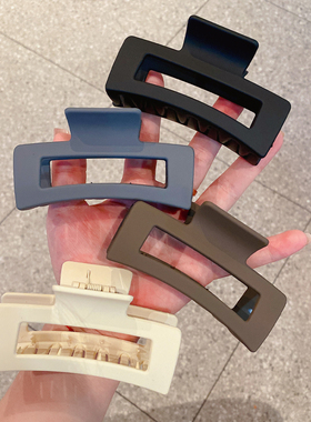 赵露思同款哑光方形黑色鲨鱼刘海抓ins少女发夹百搭磨砂方抓夹