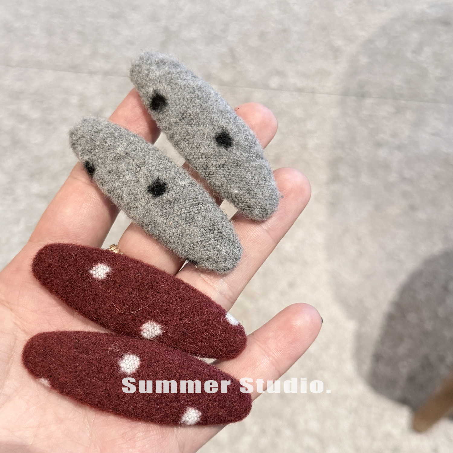 2只装毛绒波点可爱发夹bb夹