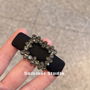 重工方钻发夹掰掰夹！高级感侧边夹发饰BB夹前额碎发 黑色发夹