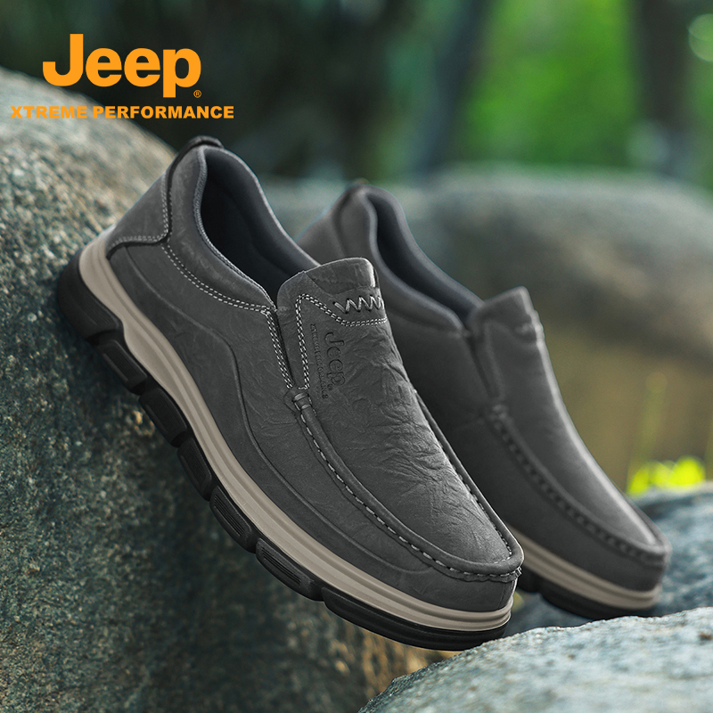 Jeep一脚蹬懒人鞋男秋冬季商务