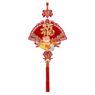 2026新年装饰摇头财神爷立体挂件入户门客厅背景墙上家用布置用品