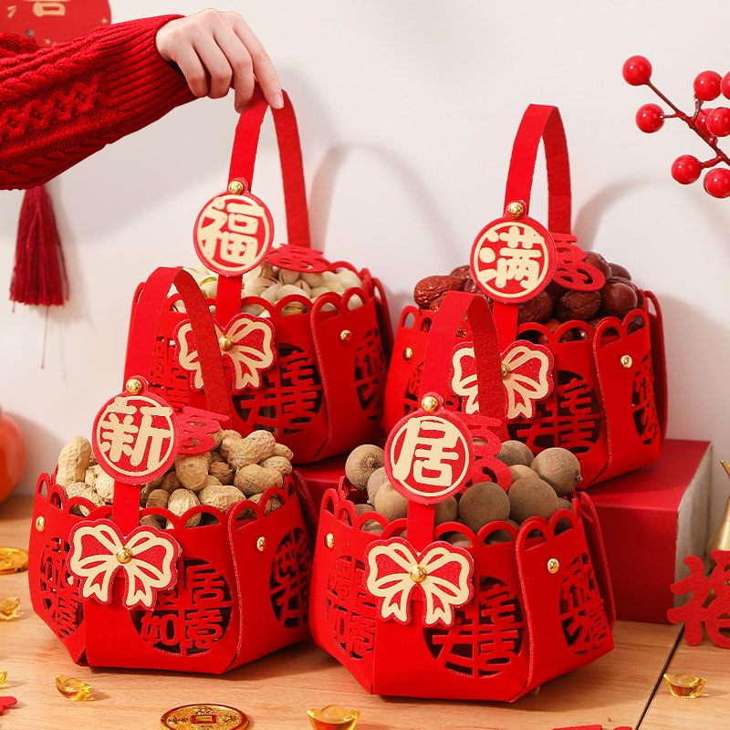 乔迁之喜装饰手提果篮新房