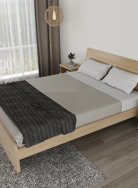实木床现代简约4尺半1.5米双人床1.8米出租房经济型单人床悬浮架