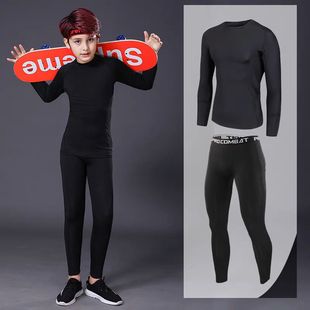 2026新款秋冬儿童紧身速干衣轮滑训练服篮球加绒打底健身运动套装