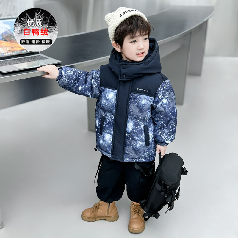 2026新款男童羽绒服冬季儿童冬装白鸭绒外套洋气男孩韩版帅气上衣